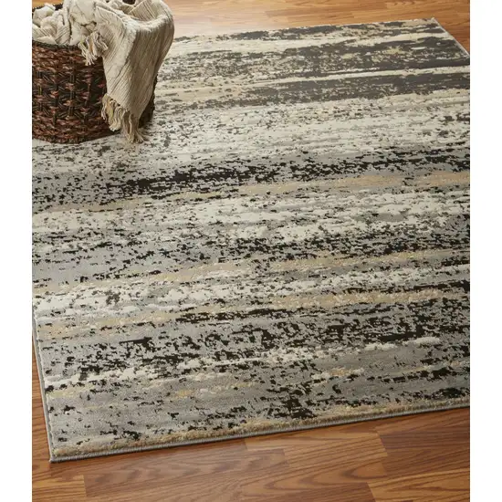 Beige and Black Abstract Desert Area Rug Photo 8