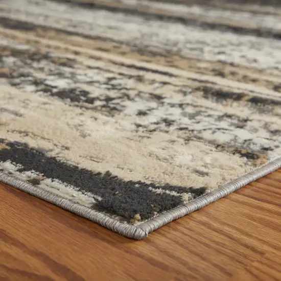 Beige and Black Abstract Desert Area Rug Photo 7