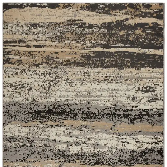 Beige and Black Abstract Desert Area Rug Photo 4