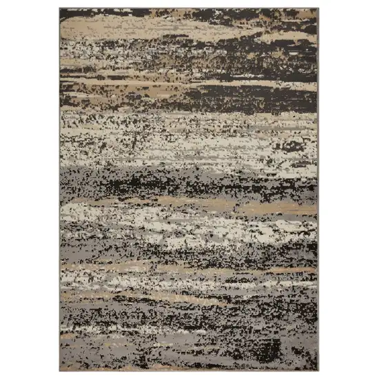 Beige and Black Abstract Desert Area Rug Photo 1