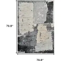 Photo of Beige and Black Abstract Distressed Area Rug