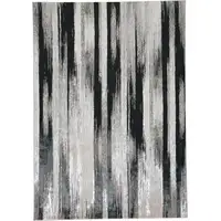 Photo of Beige and Black Abstract Power Loom Area Rug