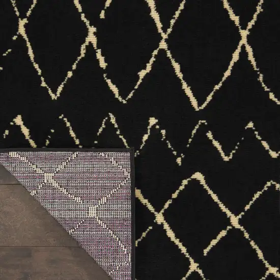 Beige and Black Abstract Power Loom Area Rug Photo 9