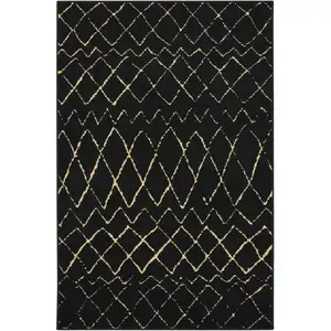 Photo of Beige and Black Abstract Power Loom Area Rug