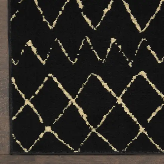 Beige and Black Abstract Power Loom Area Rug Photo 7