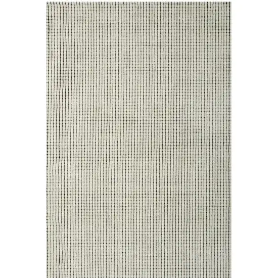 Beige and Black Checkered Power Loom Distressed Area Rug Photo 2