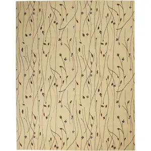 Photo of Beige and Black Floral Power Loom Area Rug