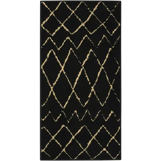 Beige and Black Floral Power Loom Area Rug Photo 4