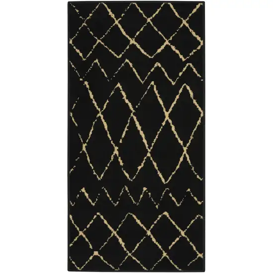 Beige and Black Floral Power Loom Area Rug Photo 2