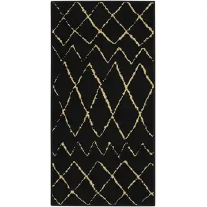 Photo of Beige and Black Floral Power Loom Area Rug