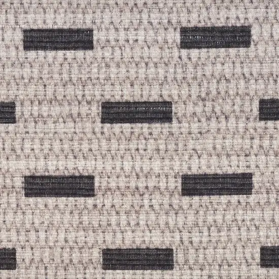 Beige and Black Geometric Power Loom Non Skid Area Rug Photo 7