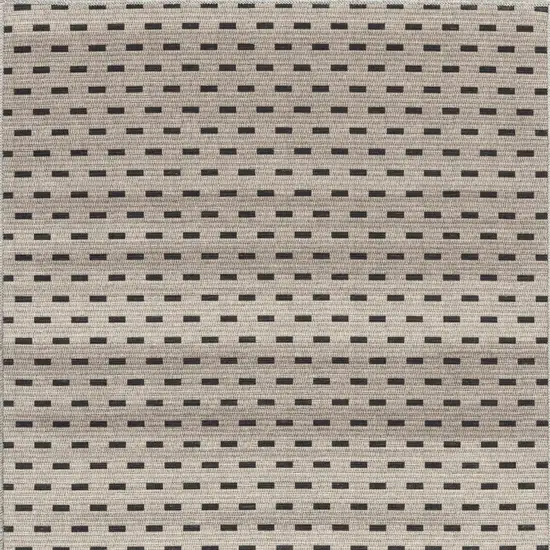 Beige and Black Geometric Power Loom Non Skid Area Rug Photo 9