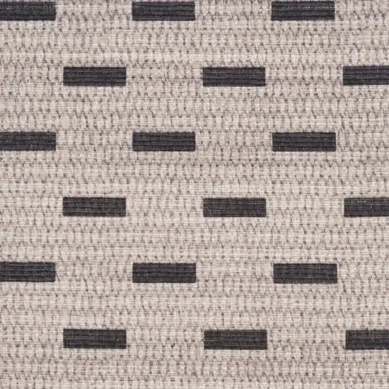 Beige and Black Geometric Power Loom Washable Non Skid Runner Rug Photo 5