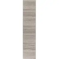 Photo of Beige and Black Geometric Power Loom Washable Non Skid Runner Rug