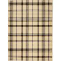 Photo of Beige and Black Plaid Power Loom Area Rug