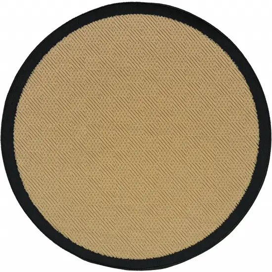 Beige and Black Plain Indoor Outdoor Area Rug Photo 1