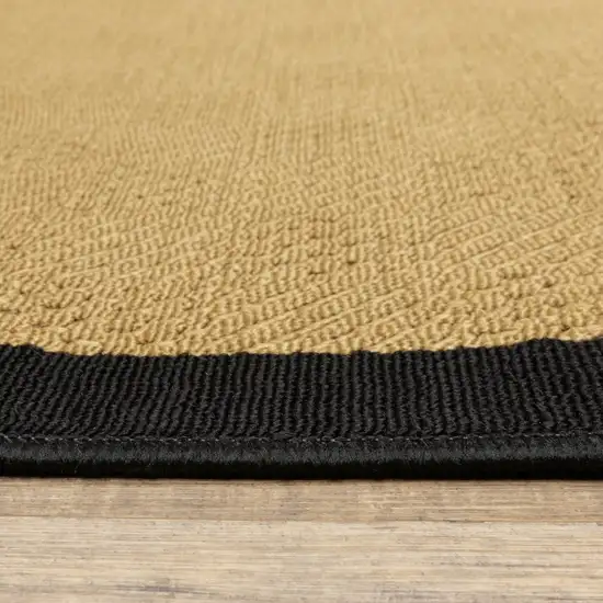 Beige and Black Plain Indoor Outdoor Area Rug Photo 2