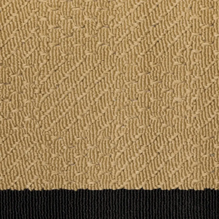 Beige and Black Plain Indoor Outdoor Area Rug Photo 4