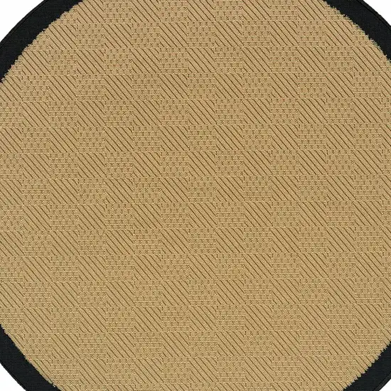 Beige and Black Plain Indoor Outdoor Area Rug Photo 5