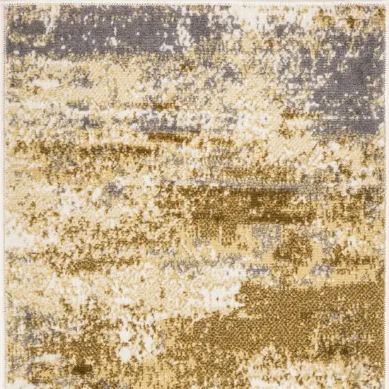 Beige and Blue Abstract Power Loom Area Rug Photo 8