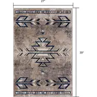 Photo of Beige and Blue Boho Chic Scatter Rug