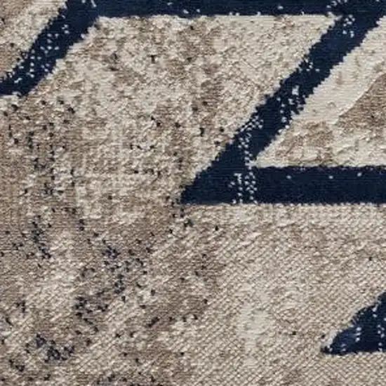 Beige and Blue Boho Chic Scatter Rug Photo 3