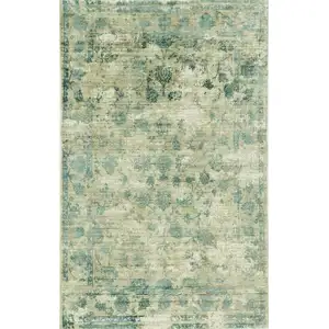 Photo of Beige and Blue Floral Area Rug