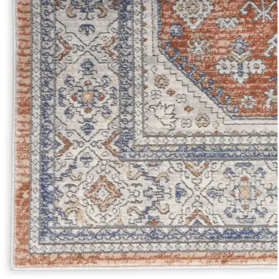 Beige and Bronze Oriental Power Loom Area Rug Photo 4