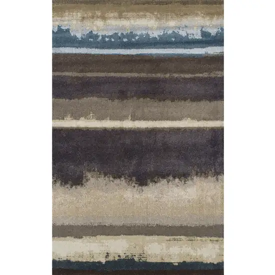 Beige and Brown Abstract Area Rug Photo 2