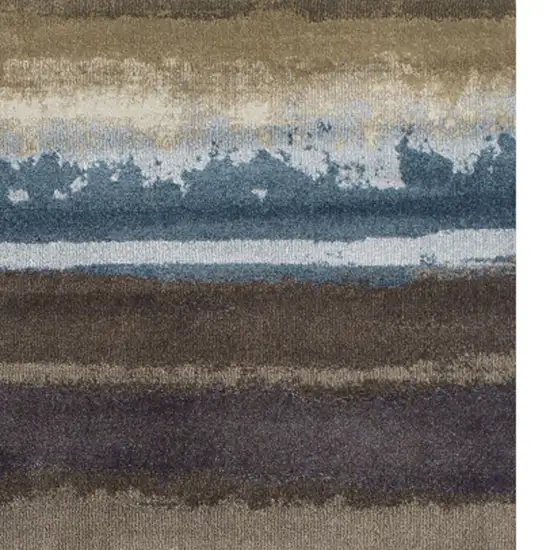 Beige and Brown Abstract Area Rug Photo 4