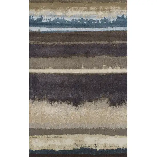 Beige and Brown Abstract Area Rug Photo 5