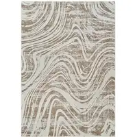 Photo of Beige and Brown Abstract Distressed Area Rug