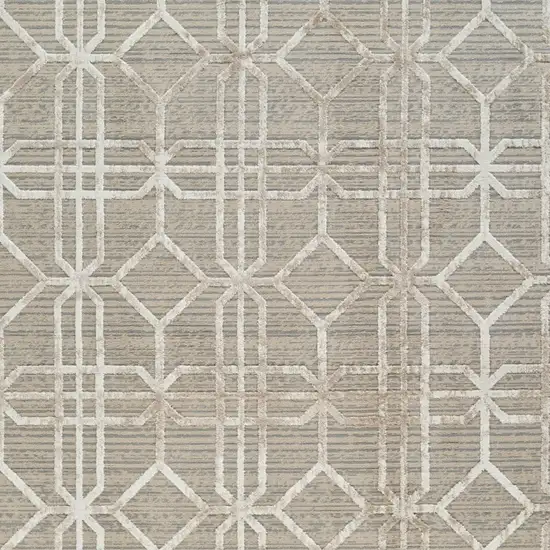 Beige and Brown Abstract Distressed Area Rug Photo 5