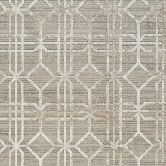 Beige and Brown Abstract Distressed Area Rug Photo 5