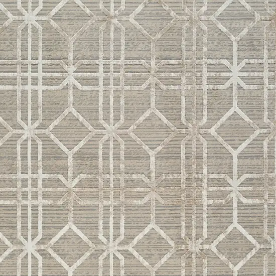 Beige and Brown Abstract Distressed Area Rug Photo 4