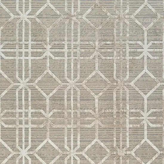 Beige and Brown Abstract Distressed Area Rug Photo 4