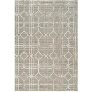 Photo of Beige and Brown Abstract Distressed Area Rug