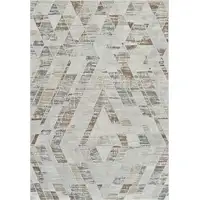 Photo of Beige and Brown Abstract Distressed Area Rug