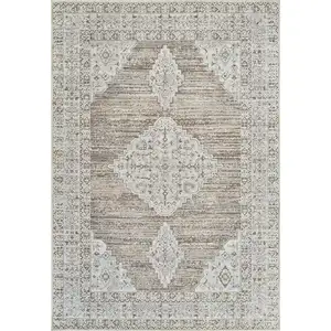 Photo of Beige and Brown Abstract Distressed Area Rug