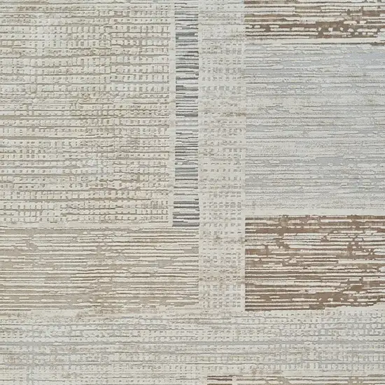 Beige and Brown Abstract Distressed Area Rug Photo 4