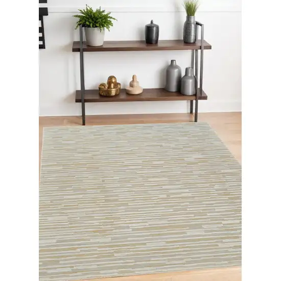 Beige and Brown Abstract Distressed Area Rug Photo 1