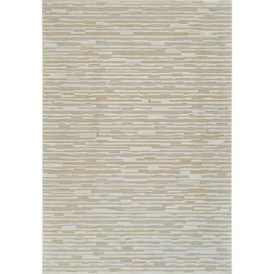 Beige and Brown Abstract Distressed Area Rug Photo 5