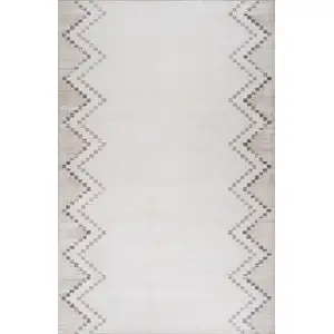 Photo of Beige and Brown Abstract Distressed Area Rug