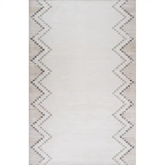 Beige and Brown Abstract Distressed Area Rug Photo 2