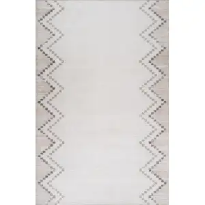 Photo of Beige and Brown Abstract Distressed Area Rug