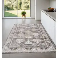 Photo of Beige and Brown Abstract Distressed Area Rug