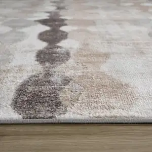 Photo of Beige and Brown Abstract Distressed Area Rug