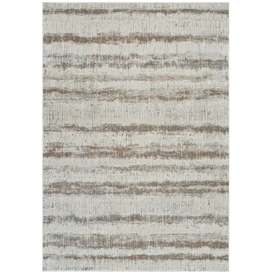 Beige and Brown Abstract Non Skid Area Rug Photo 2