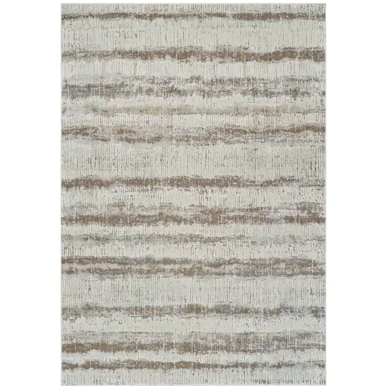 Beige and Brown Abstract Non Skid Area Rug Photo 3