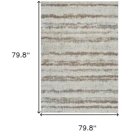 Beige and Brown Abstract Non Skid Area Rug Photo 6